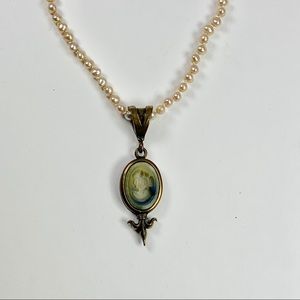EXTASIA Pearl and Intaglio Necklace